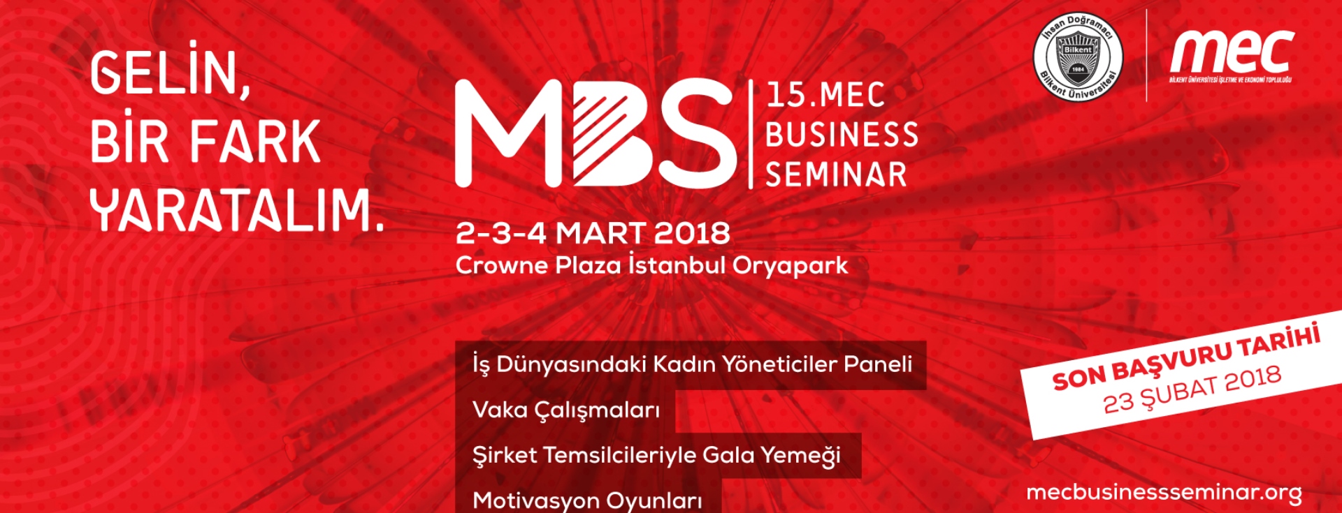 15.MEC Business Seminar 2-3-4 Mart'ta Crowne Plaza İstanbul Oryapark'da